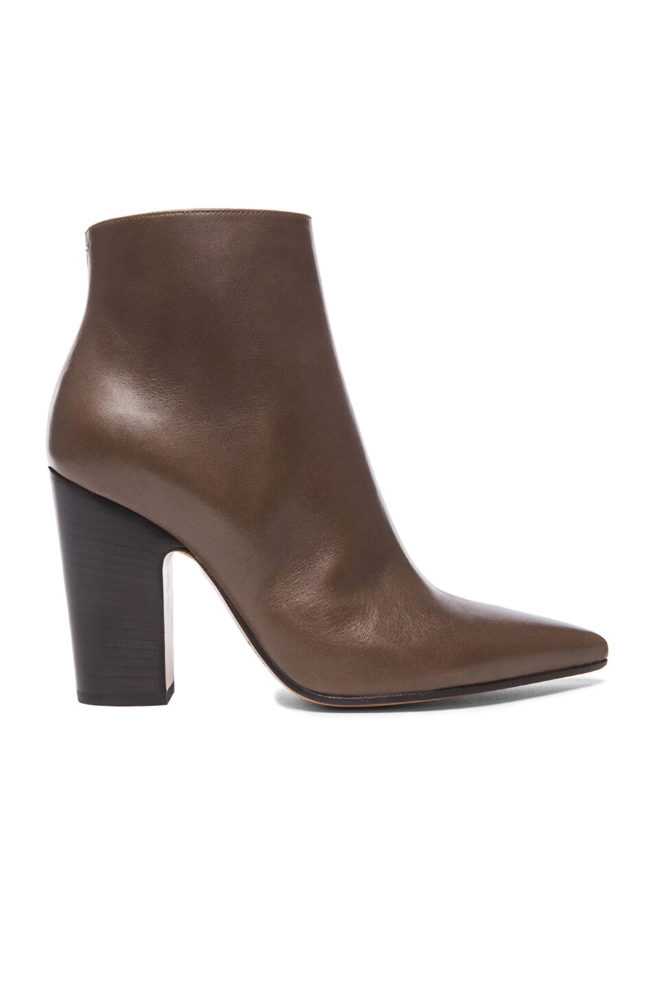 Image 1 of Maison Margiela Brushed Effect Pointed Toe Leather Booties in Graphite