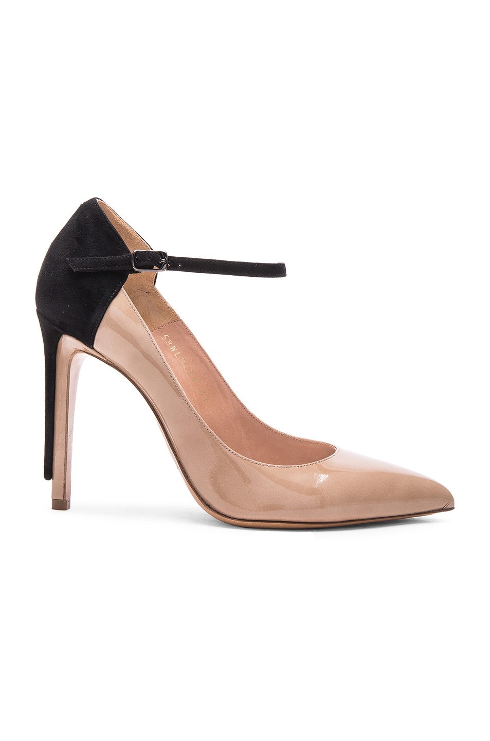 Image 1 of Maison Margiela Ankle Strap Patent Leather Heels in Nude & Black