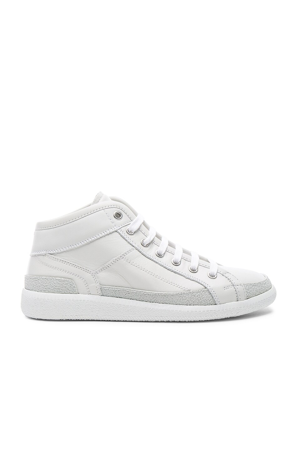 Image 1 of Maison Margiela Lace Up Leather Sneakers in Off White