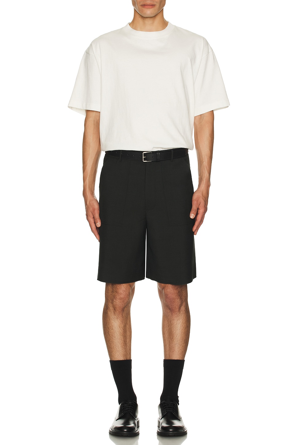 Image 1 of Mimchik Frayed Shorts in Midnight Green