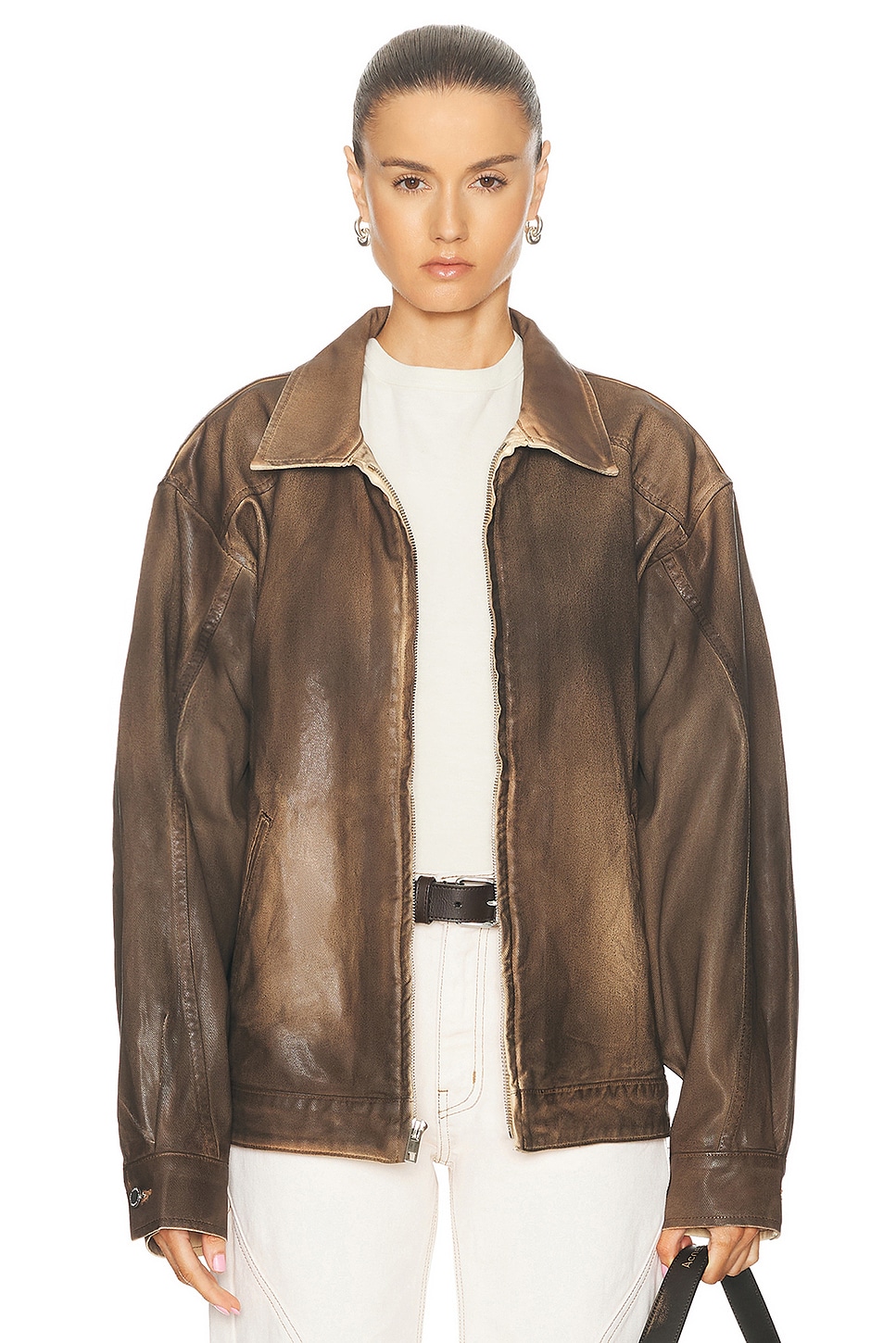 Image 1 of Mimchik Denim Tall Boy Jacket in Brown Wax