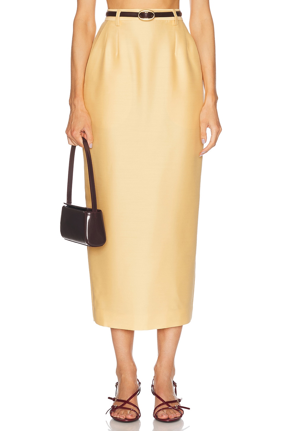 Image 1 of Mimchik Pencil Skirt in Yellow