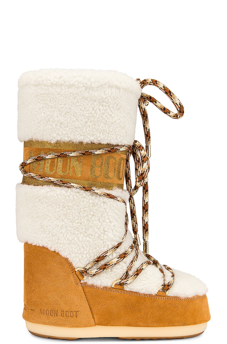 Image 1 of MOON BOOT Lab 69 Icon Shearling Boot in Whisky & Off White