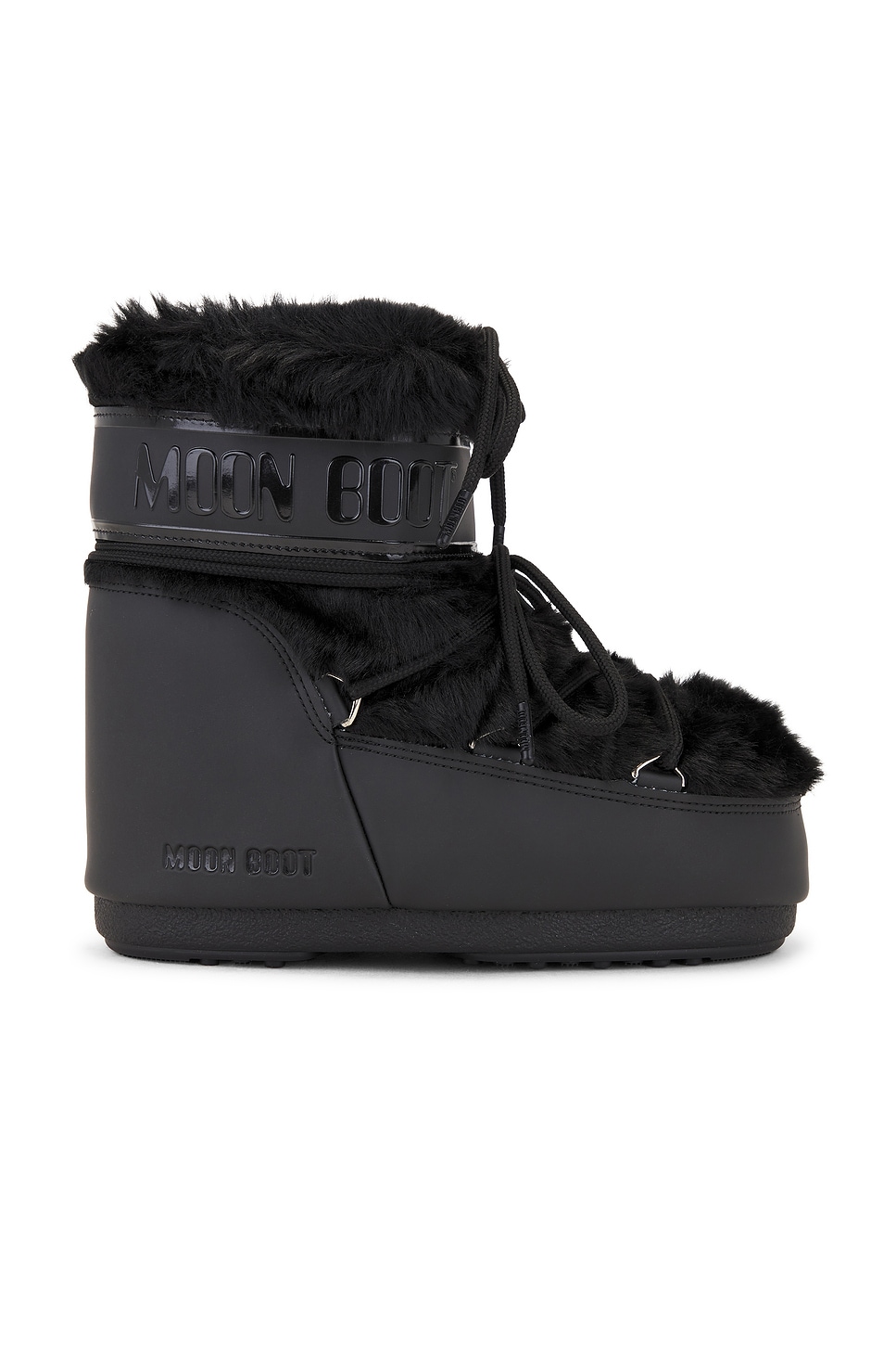 Image 1 of MOON BOOT Icon Low Faux Fur Boot in Black