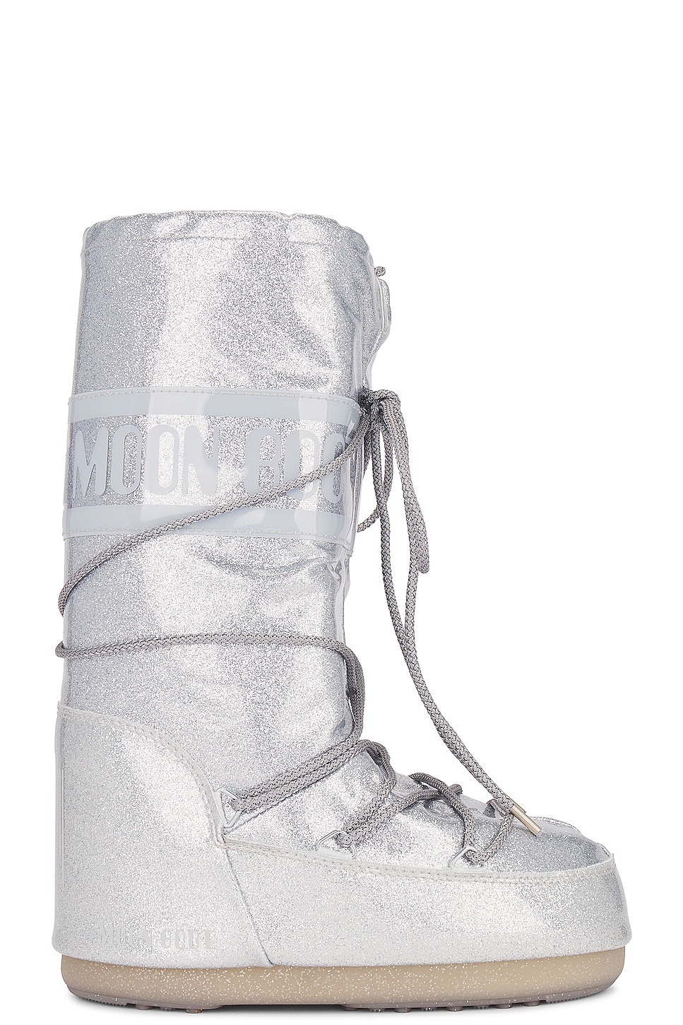 Icon Glitter Boot in Metallic Silver