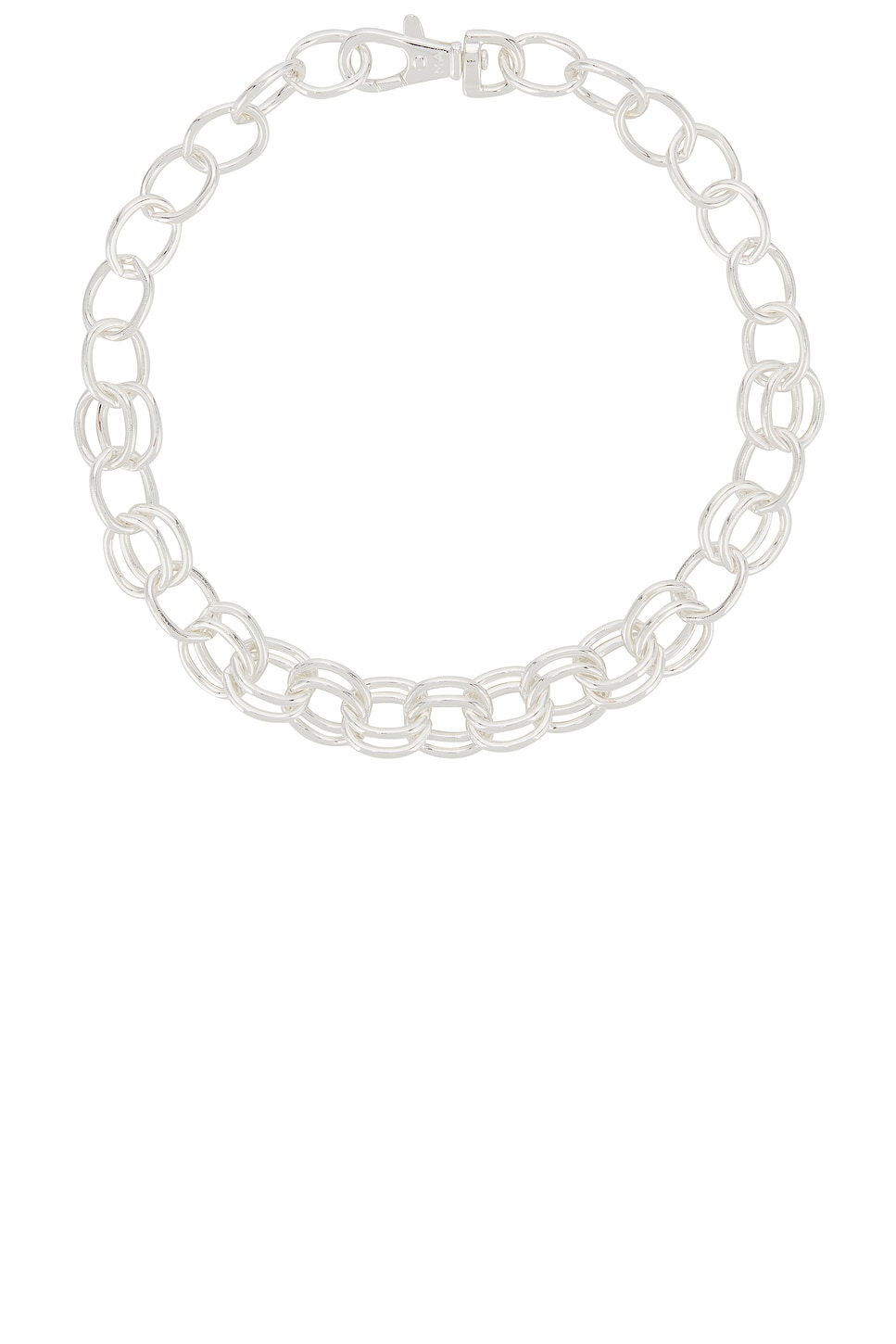 Addy Chain Necklace in Metallic Silver