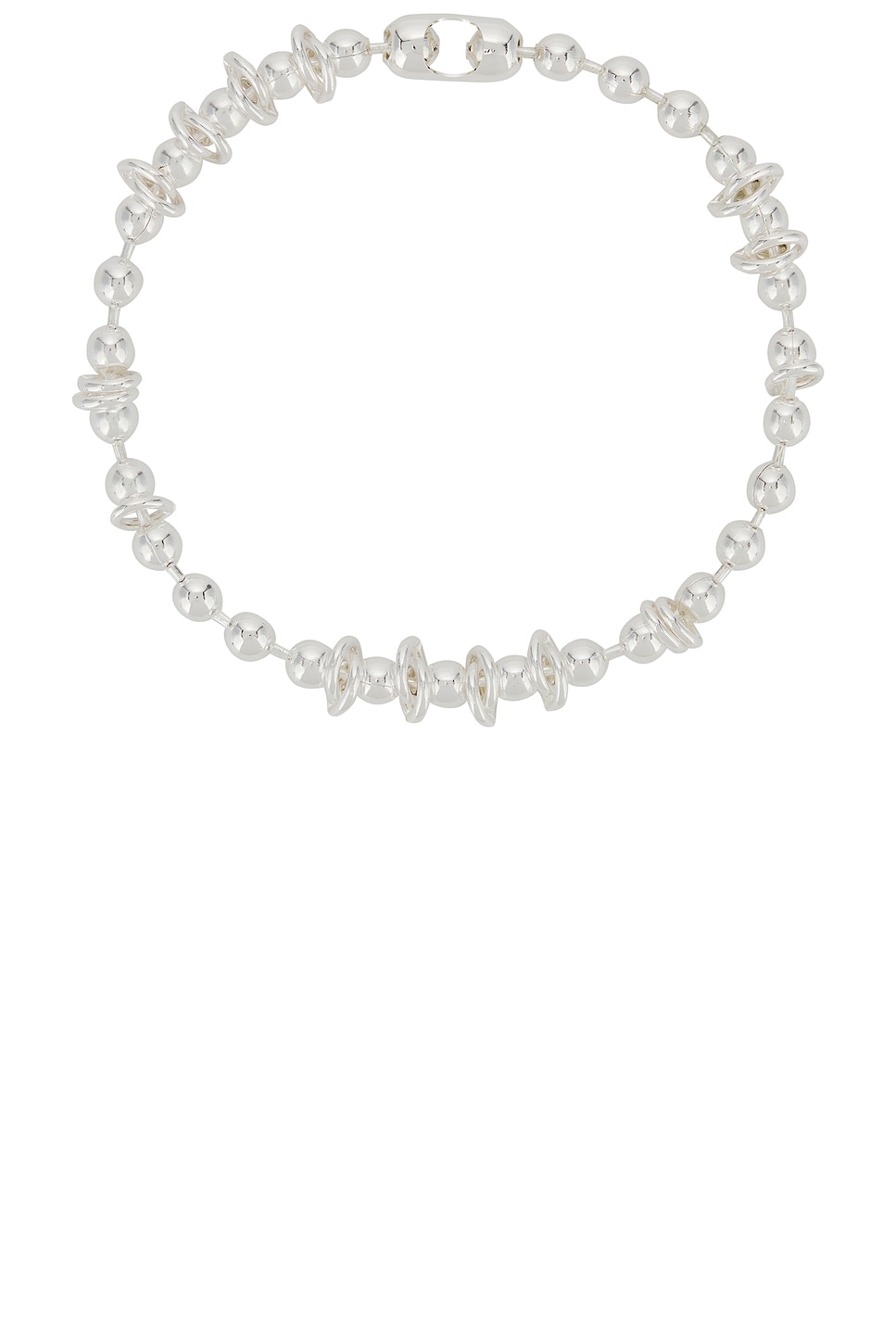 Spar Ball Chain Necklace in Metallic Silver