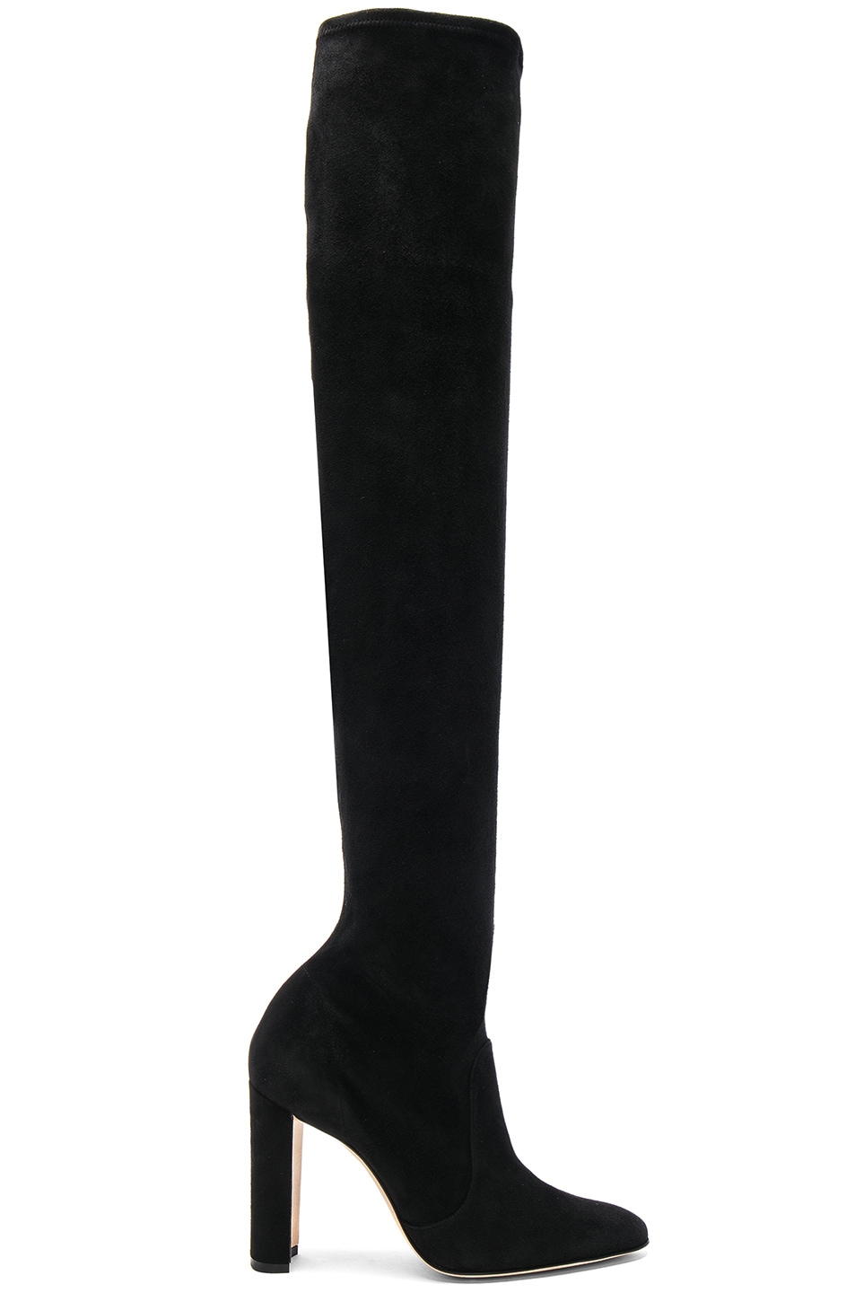 Image 1 of Manolo Blahnik Suede Pascalla Boots in Black Suede