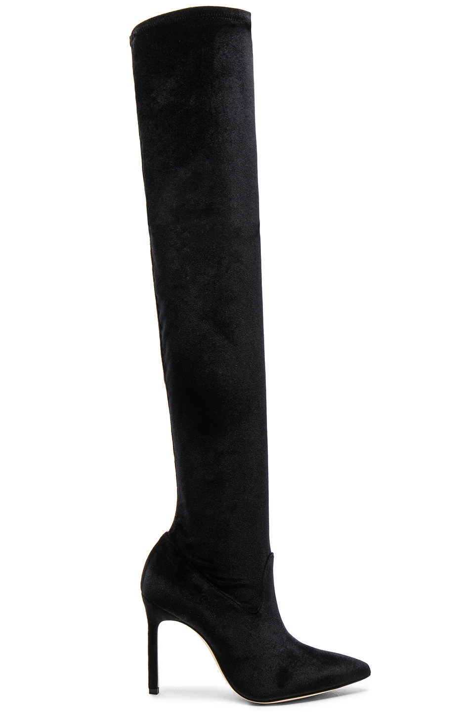 Image 1 of Manolo Blahnik x Jonathan Simkhai Velvet Pascalarehi Boots in Black Velvet