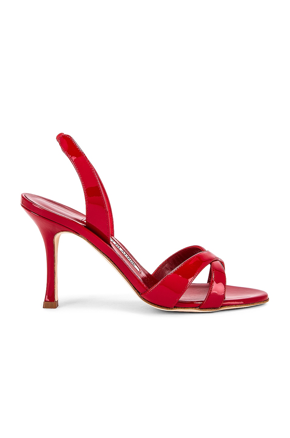 Image 1 of Manolo Blahnik Callas 90 Patent Slingback in Red
