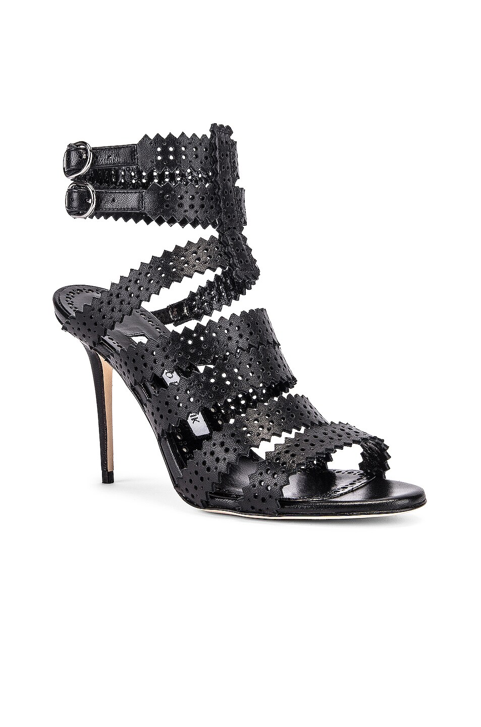 Manolo Blahnik Riesa 105 Sandal in Black | FWRD