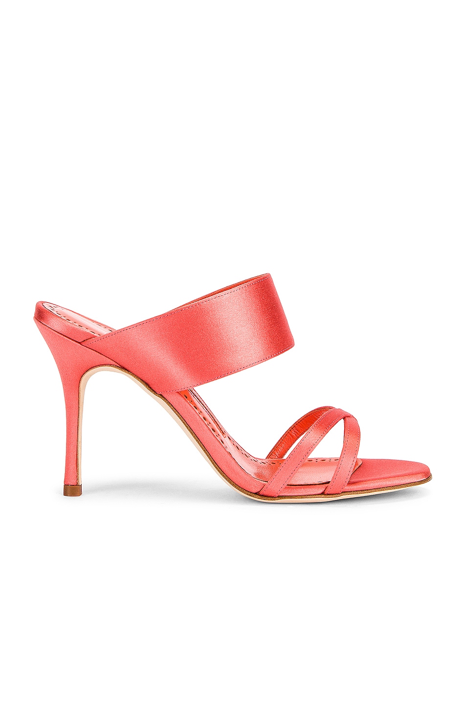 Image 1 of Manolo Blahnik Gueypla 90 Sandal in Bright Coral