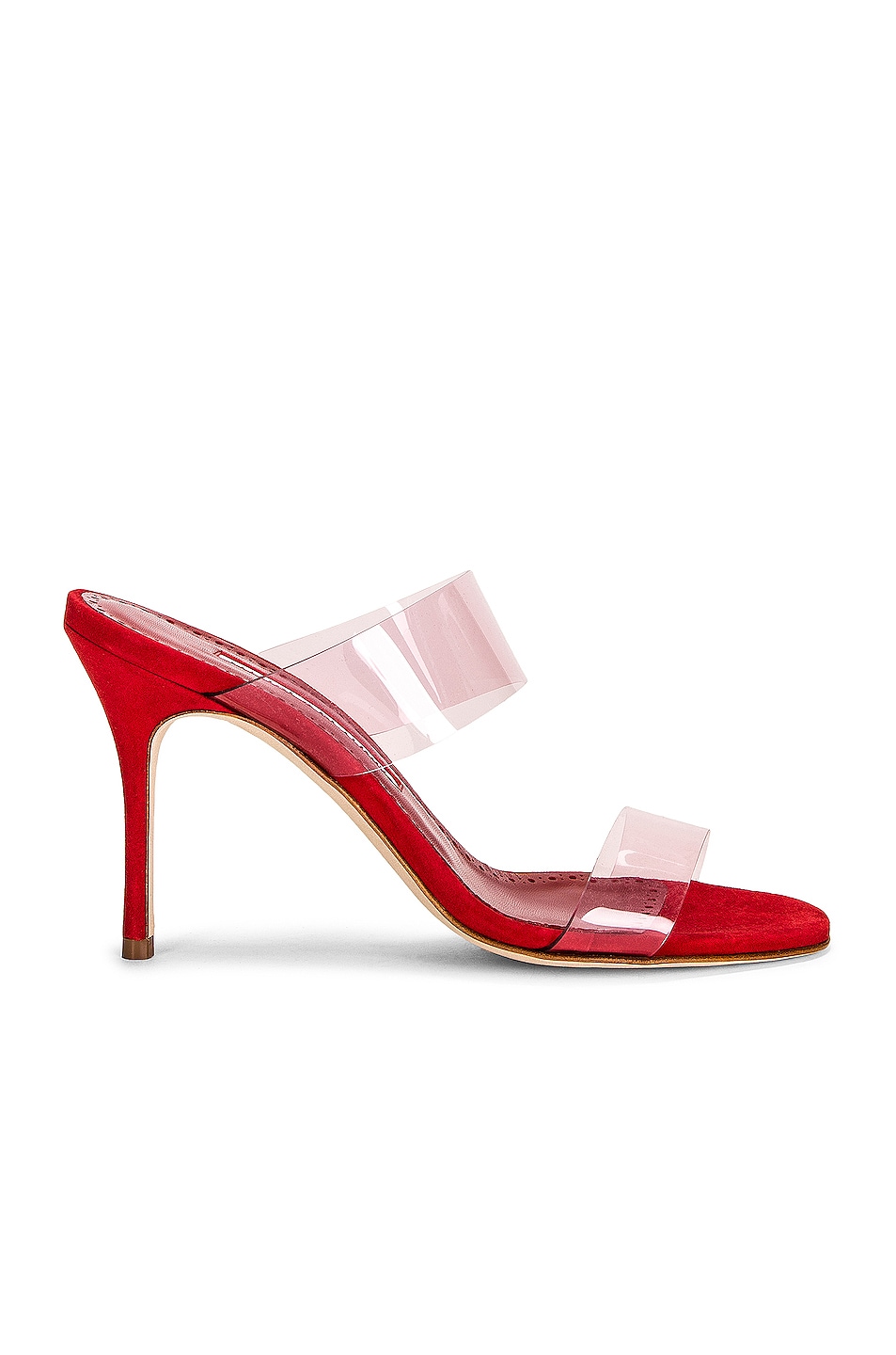 Image 1 of Manolo Blahnik Scolto 90 Sandal in Red & Light PInk