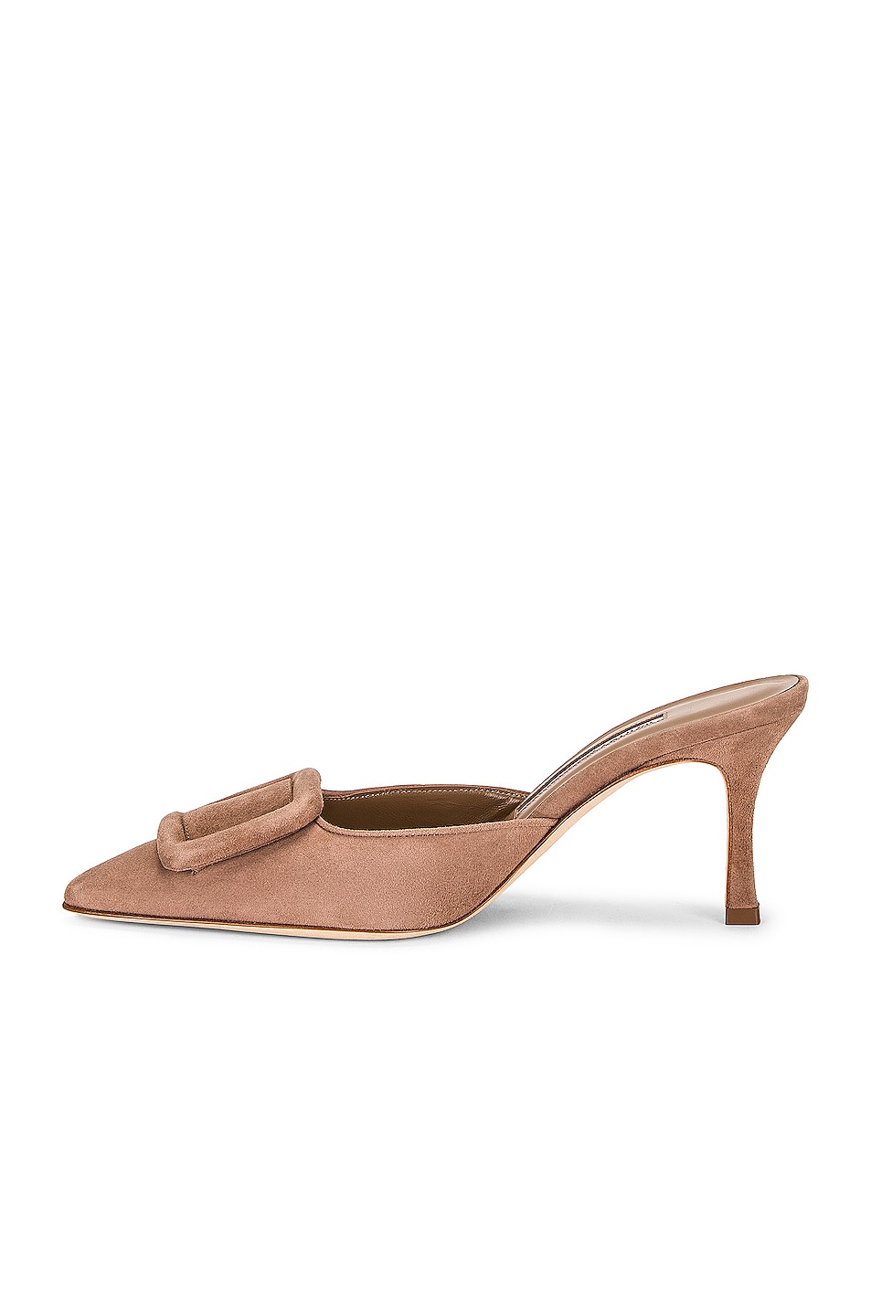 Image 5 of Manolo Blahnik Maysale 70 Suede Mule in Dark Nude