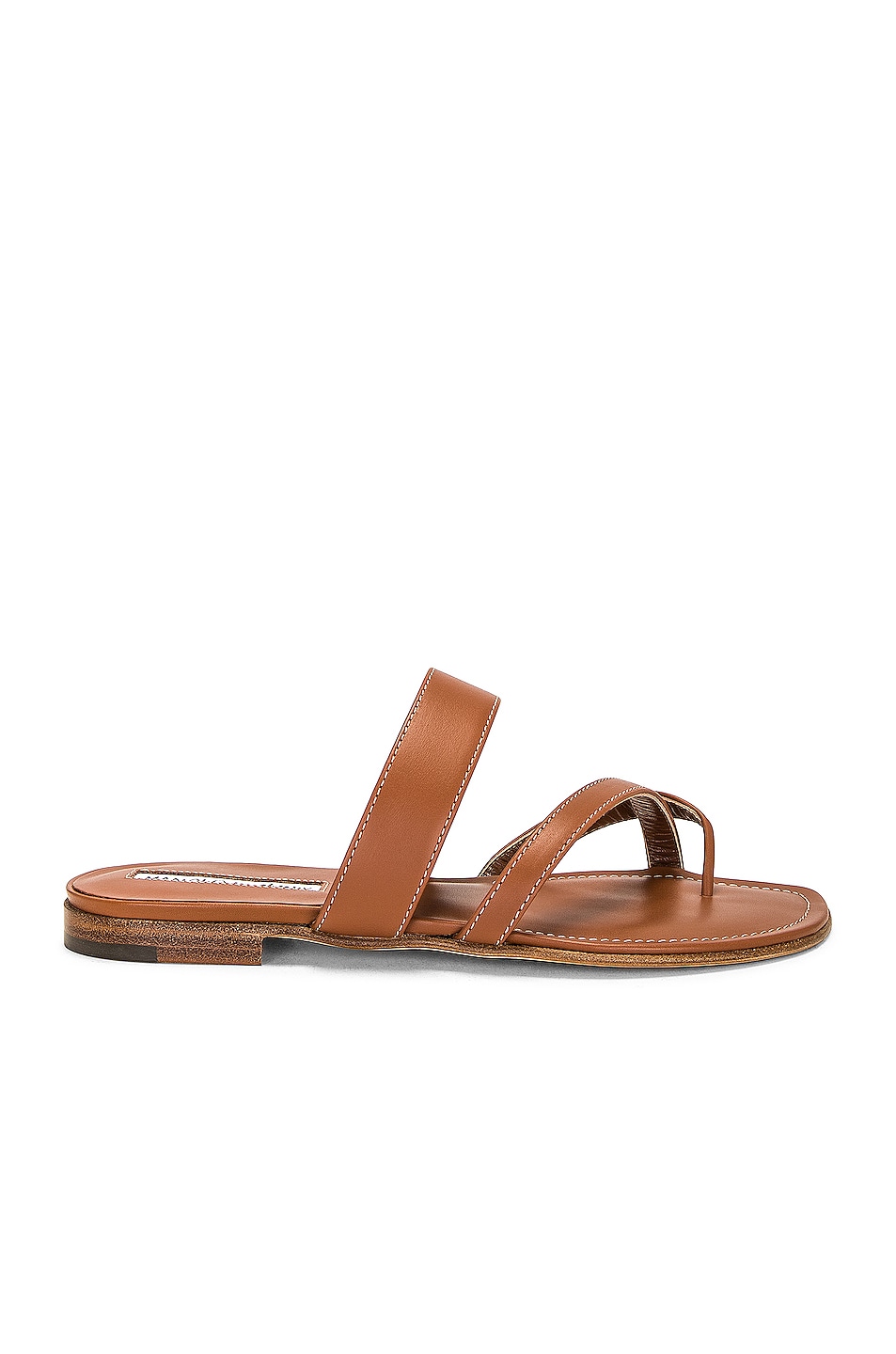 Image 1 of Manolo Blahnik Susacru 10 Leather Sandal in Medium Brown