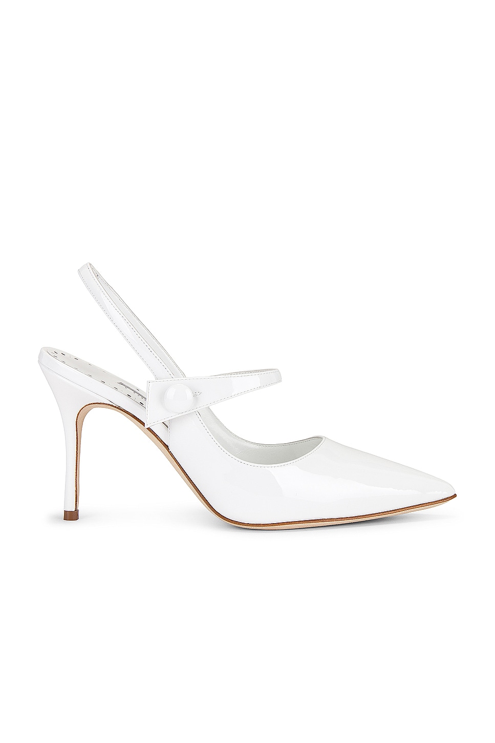 Image 1 of Manolo Blahnik Didion 90 Patent Pump in White