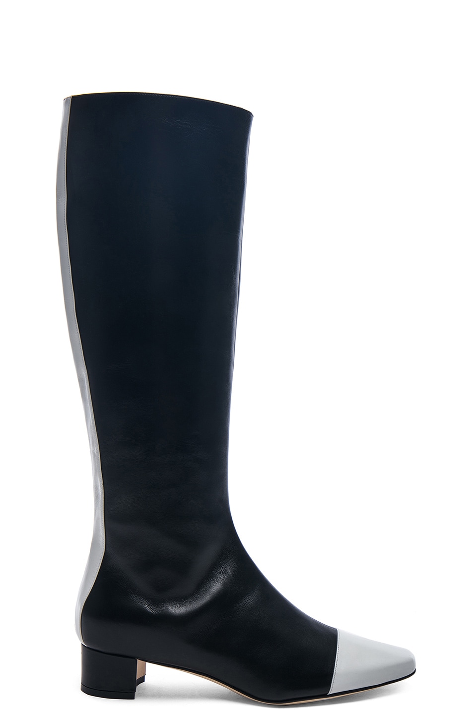 Image 1 of Manolo Blahnik Leather Wakia 30 Boot in Black & White