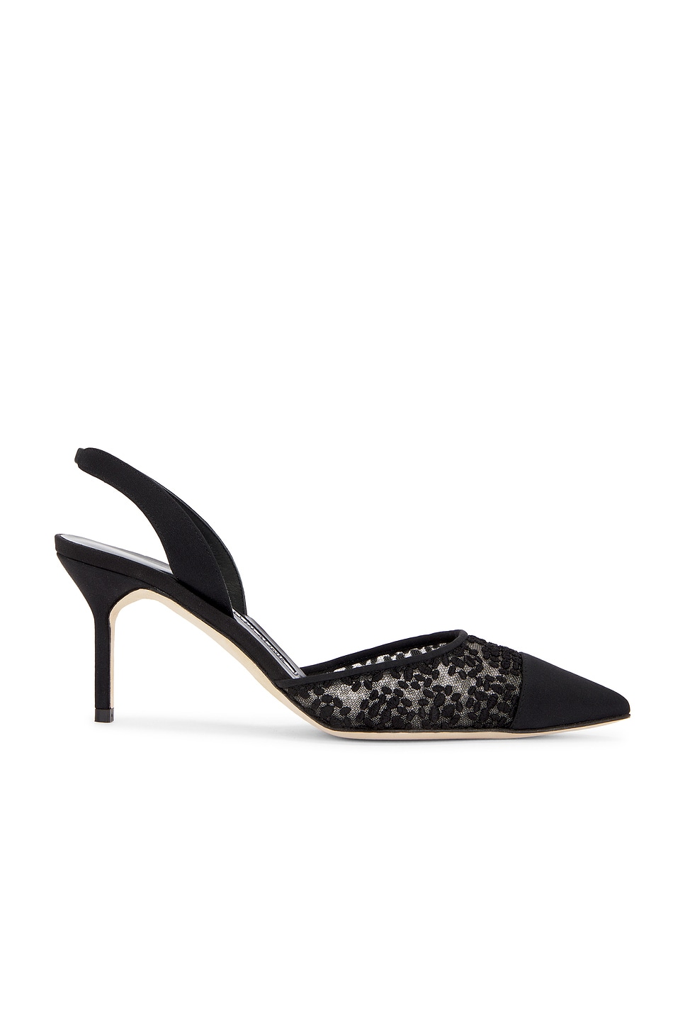 Image 1 of Manolo Blahnik Capsli 70 Lace Pump in Black