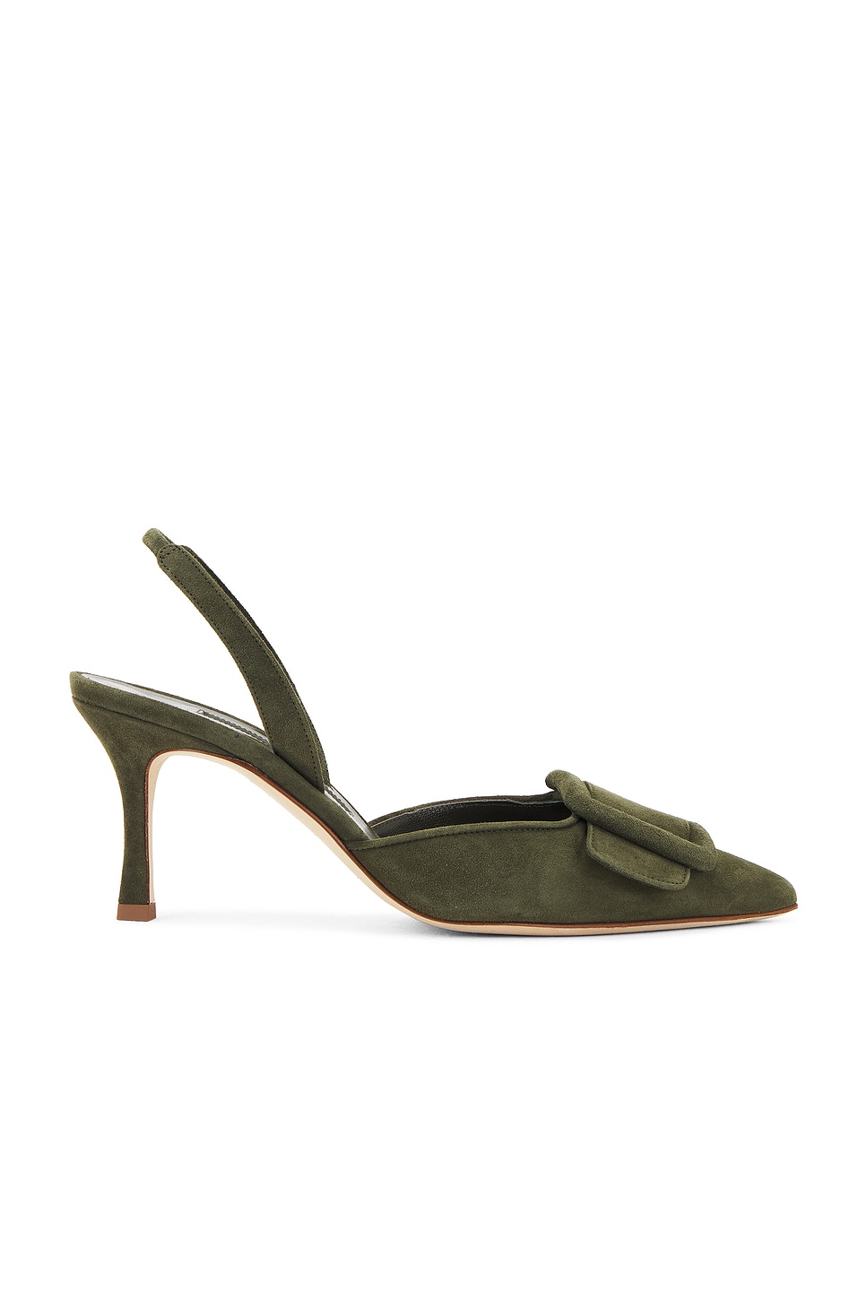 Image 1 of Manolo Blahnik Maysli 70 Pump in Dark Khaki