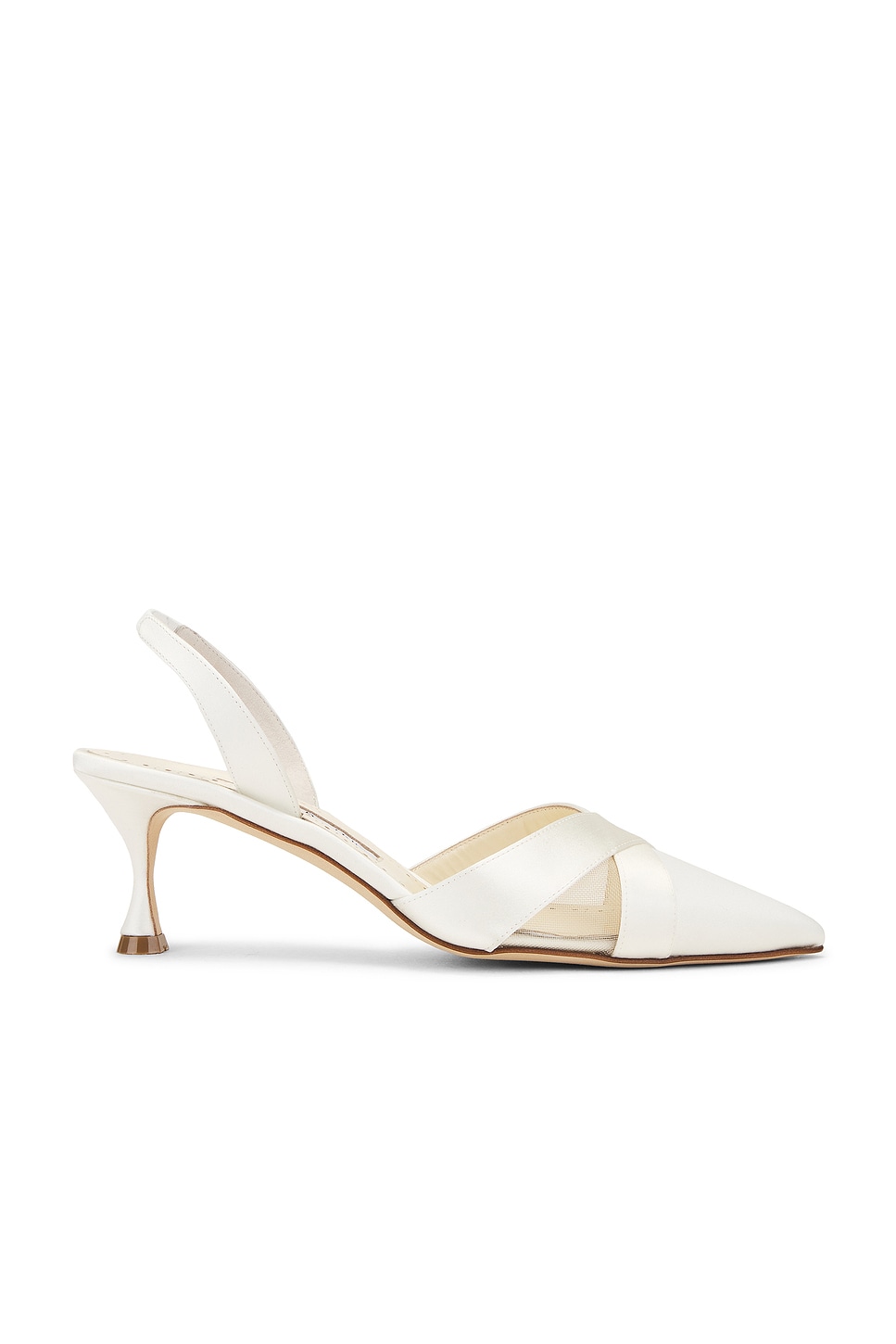 Image 1 of Manolo Blahnik Oyounasli 50 Pump in Light Cream