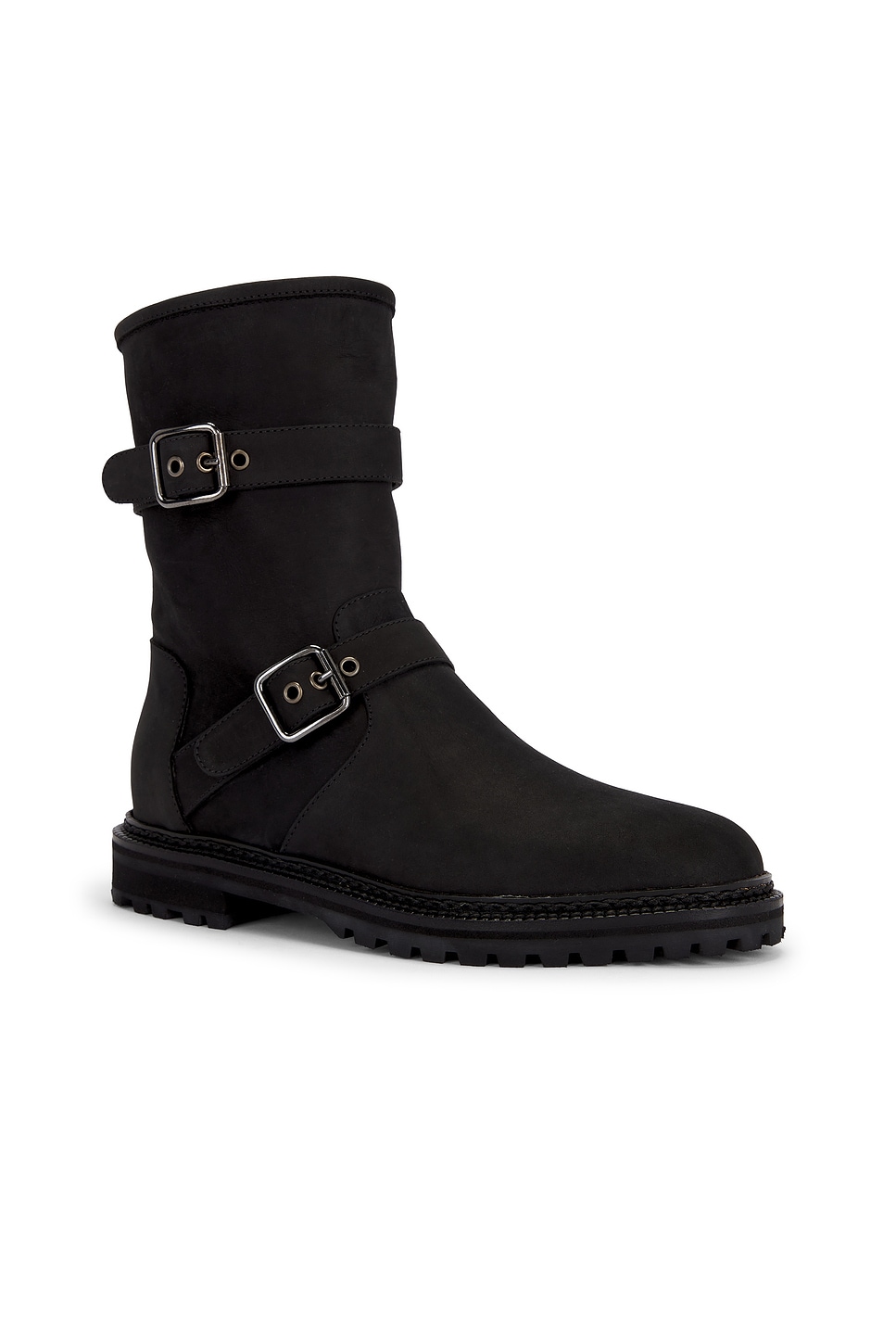 Manolo Blahnik Sulaltrosa Leather Biker Boots In Black