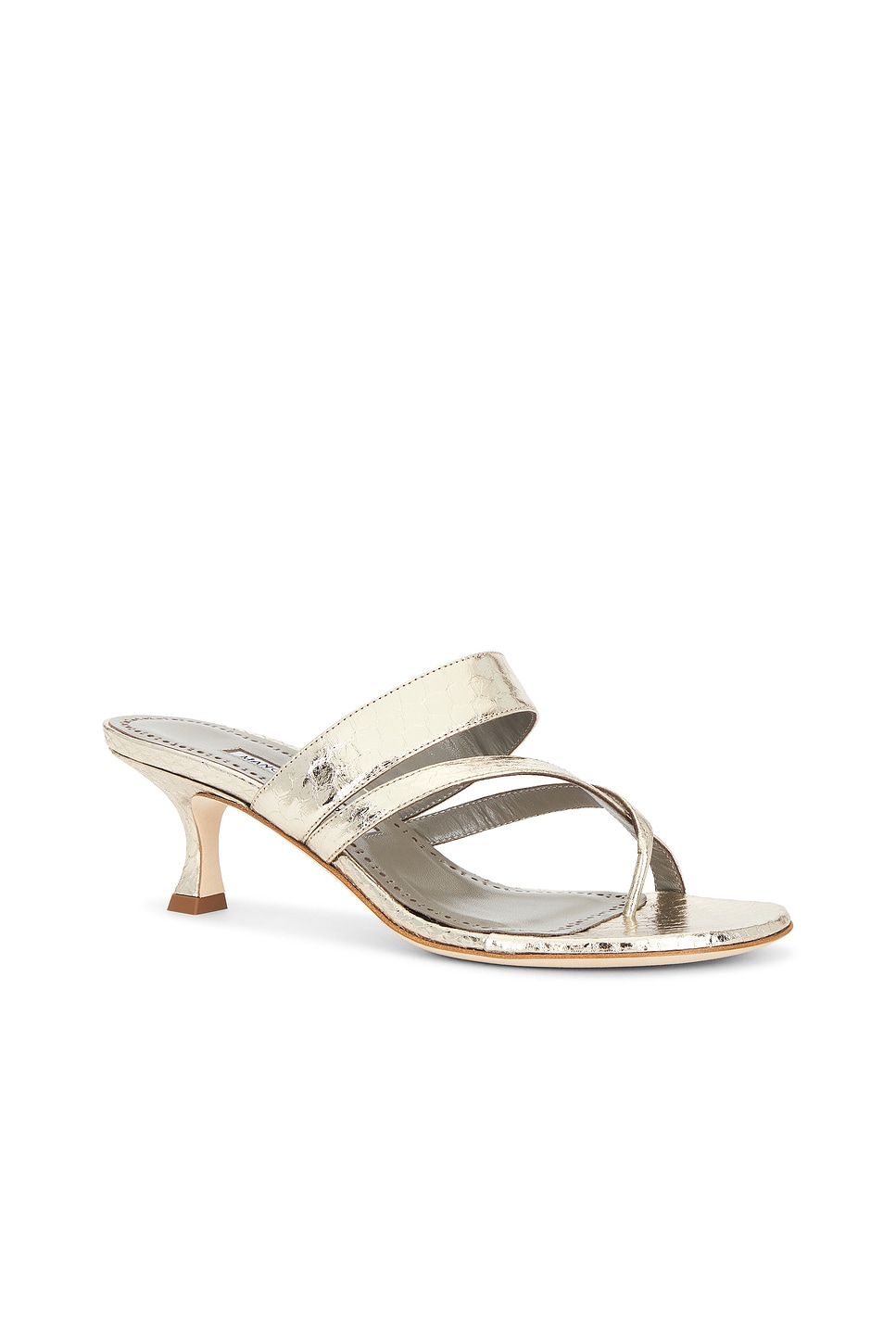 Manolo Blahnik Susaperf 50 Sandal In Gold