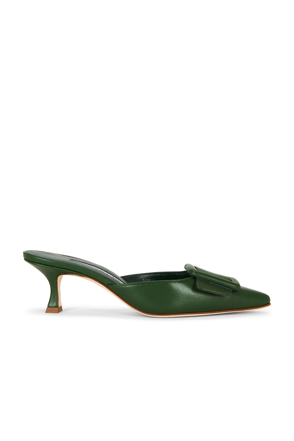Manolo Blahnik Maysale 50 Mule In Dark Green