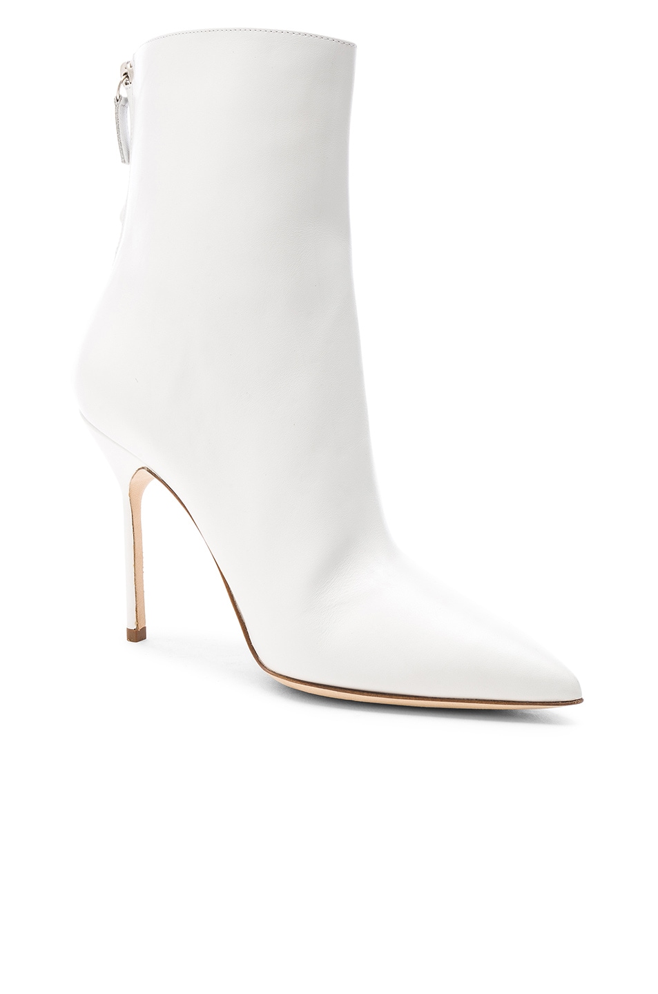 Image 2 of Manolo Blahnik Leather Zarinanu 105 Boots in White