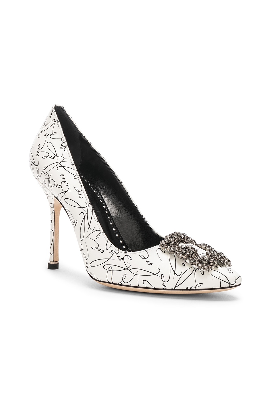 Manolo Blahnik 105mm A Decade of Love Hangisi Heel in White | FWRD