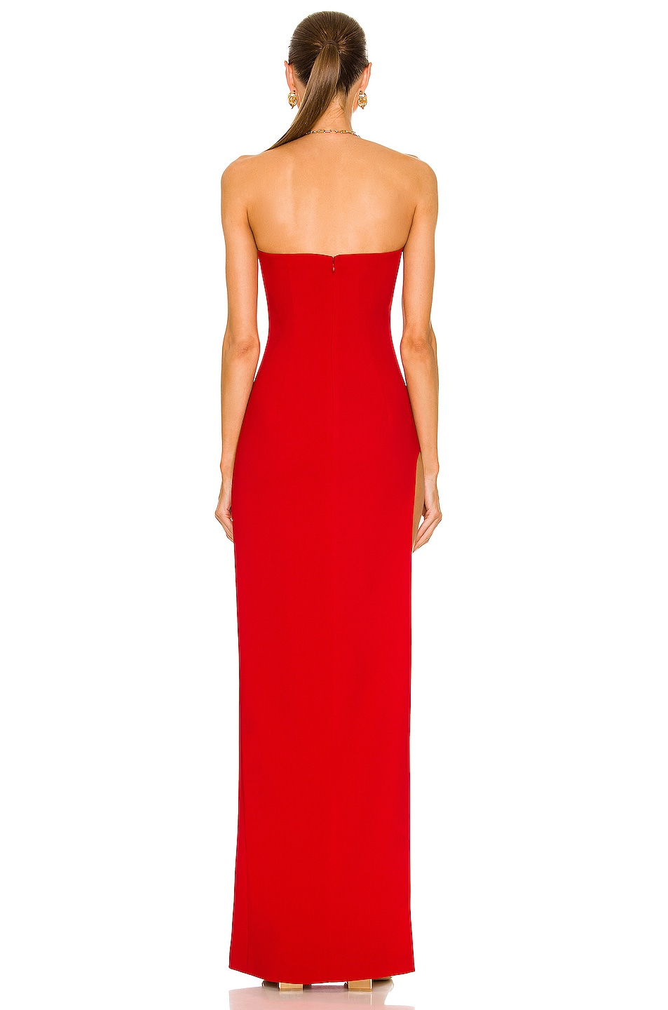 MONOT Tube Slit Gown in Red | FWRD