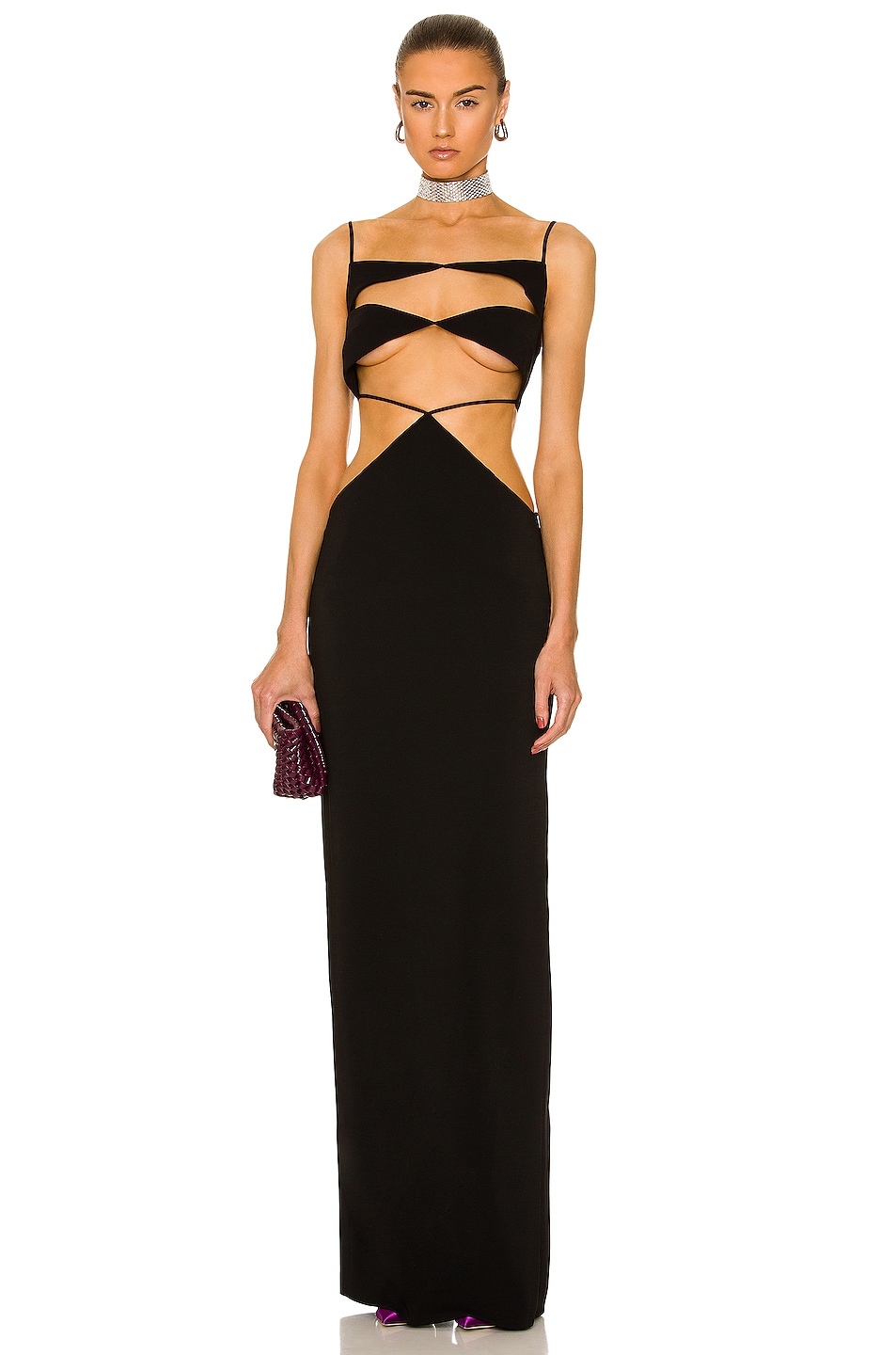 Image 1 of MONOT Diamond Cut Out Gown in Black