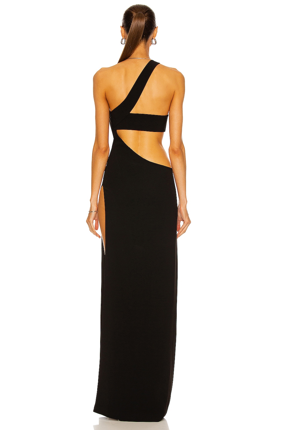 MONOT Cutout One Shoulder Maxi Dress in Black | FWRD