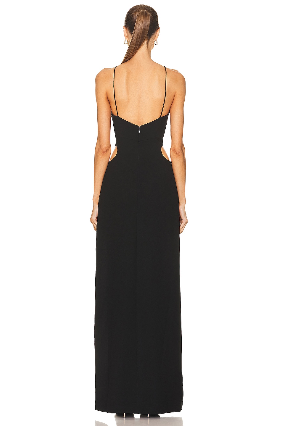 MONOT Halter Cut Out Gown in Black | FWRD