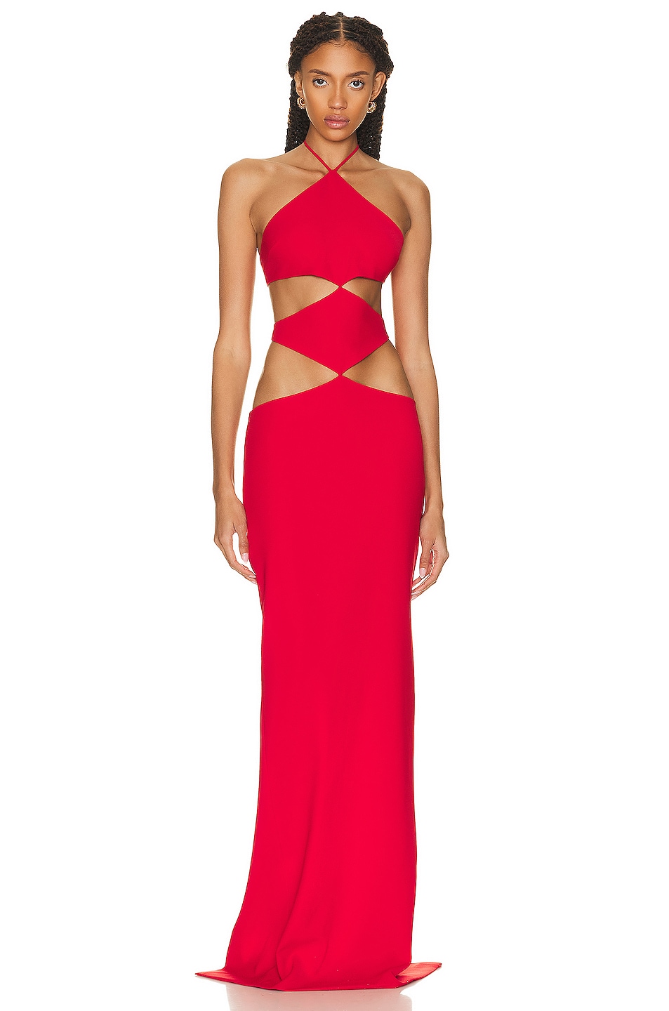 Image 1 of MONOT Diamond Cutout Dress in Red