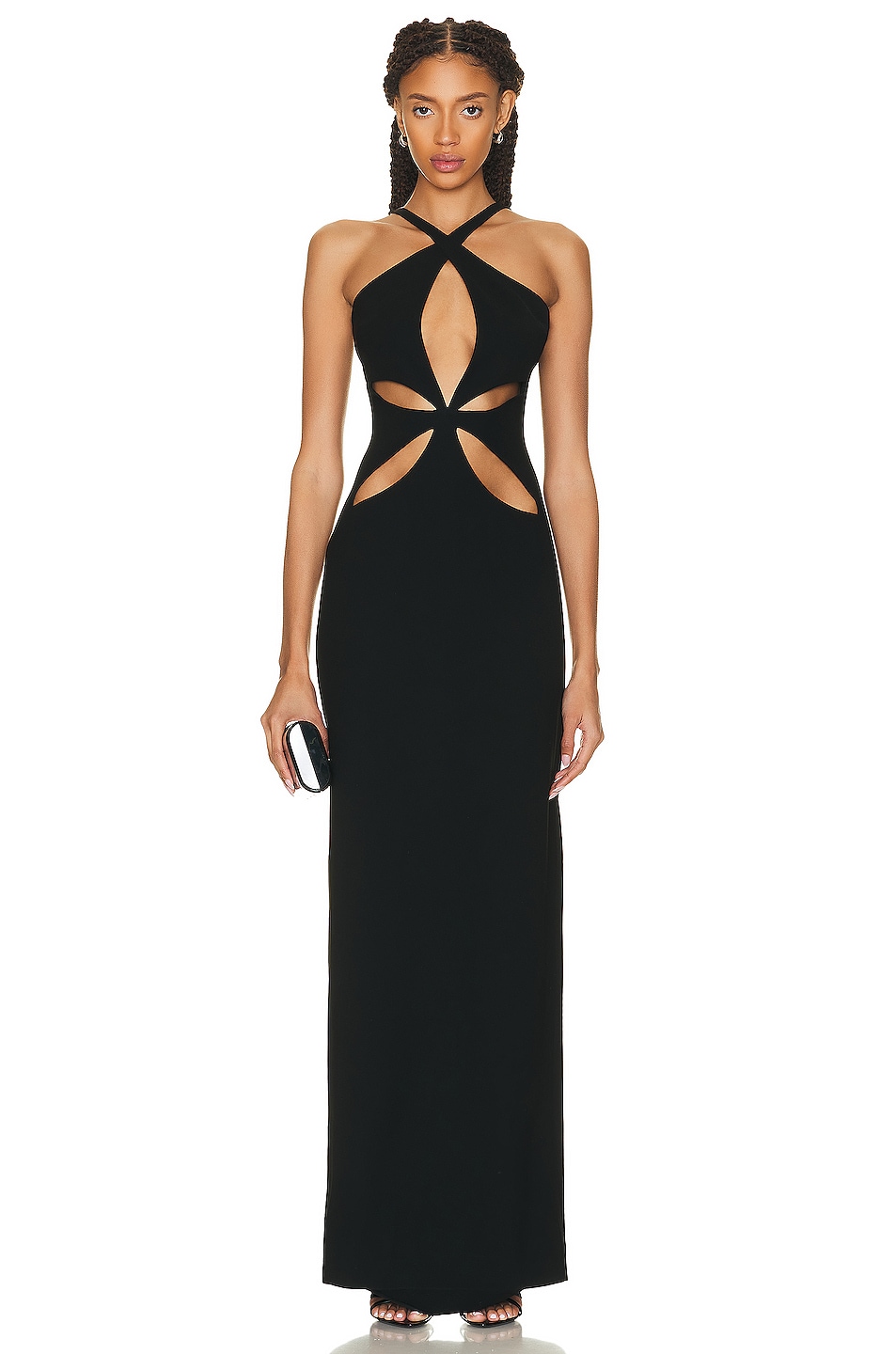 Image 1 of MONOT Cutout Halter Dress in Black
