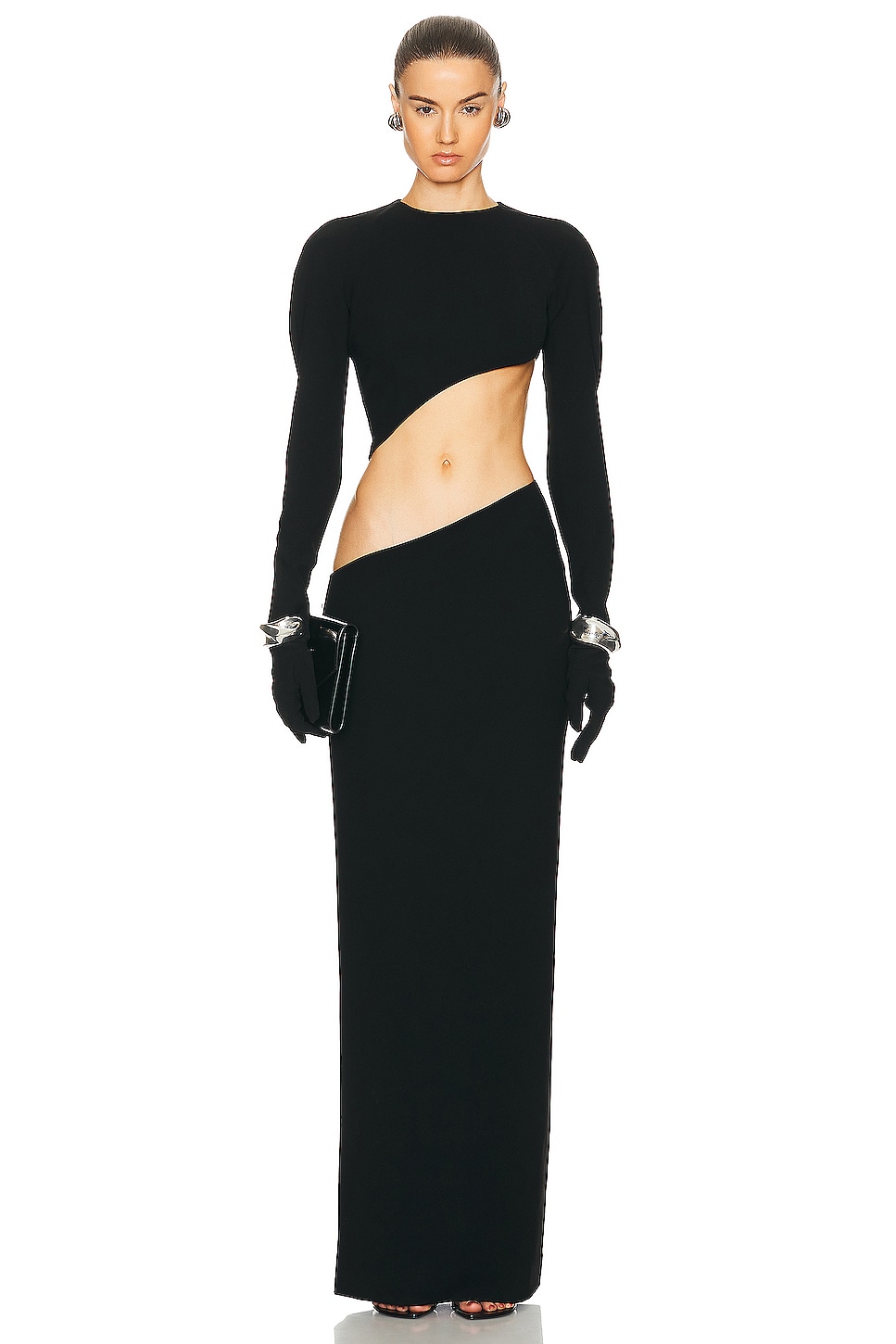 Image 1 of MONOT Gisele Maxi Glove Gown in Black