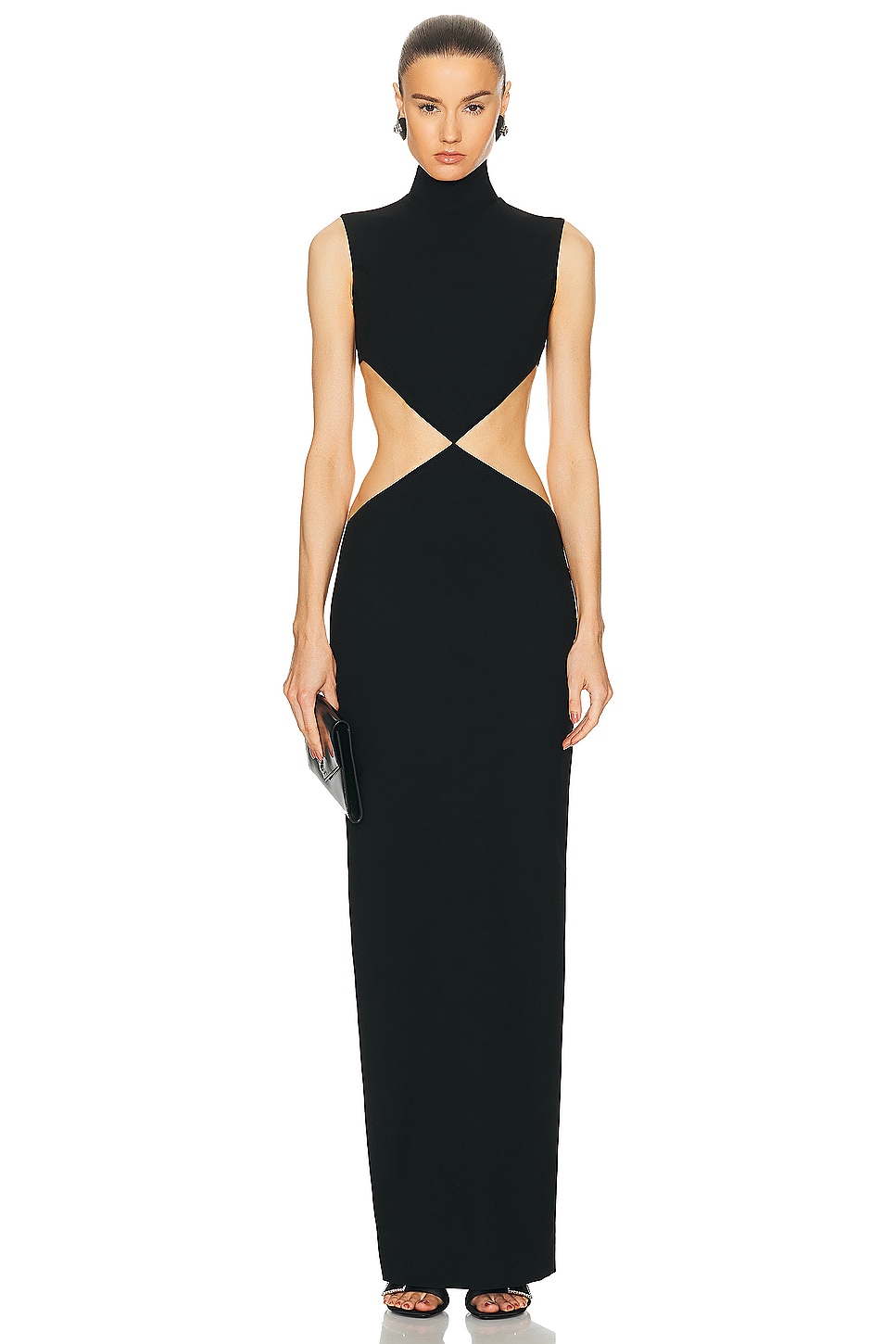Image 1 of MONOT Turtleneck Cut Out Dress in Black