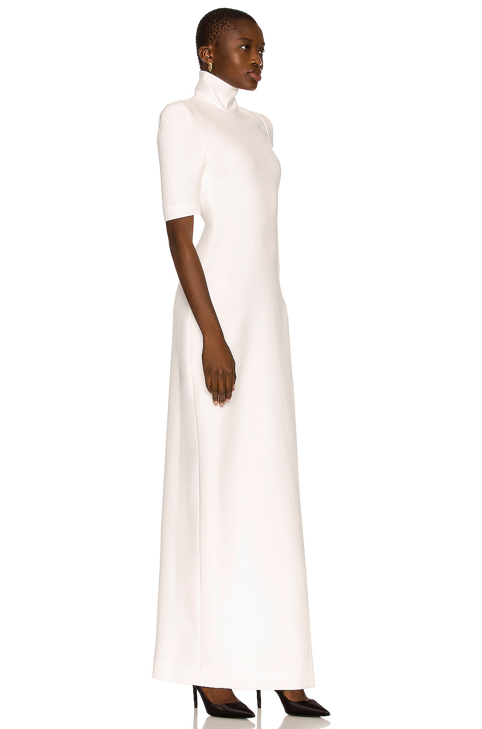 MONOT High Slit Short Sleeve Maxi Dress in White | FWRD