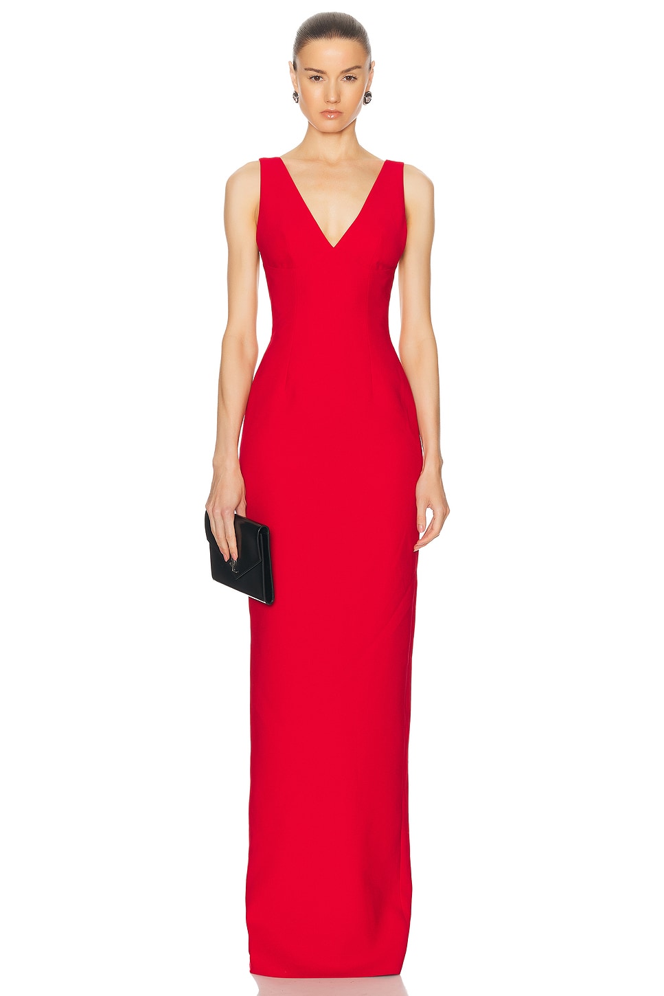 Image 1 of MONOT Plunging V Neck Dress in Red