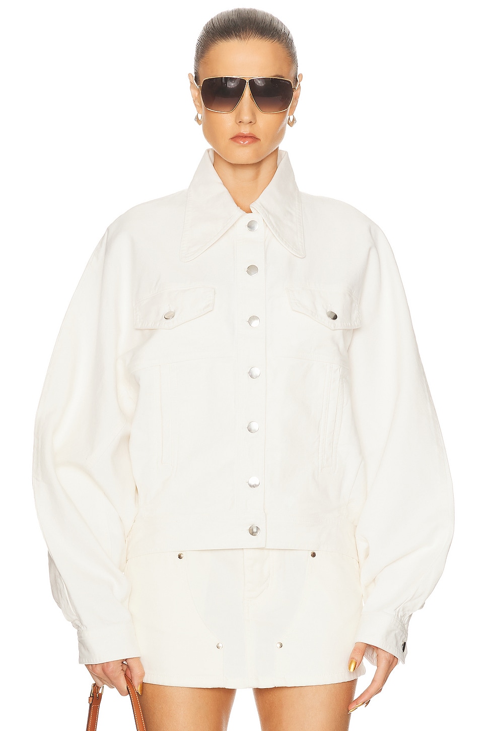 Image 1 of MONOT Denim Jacket in White