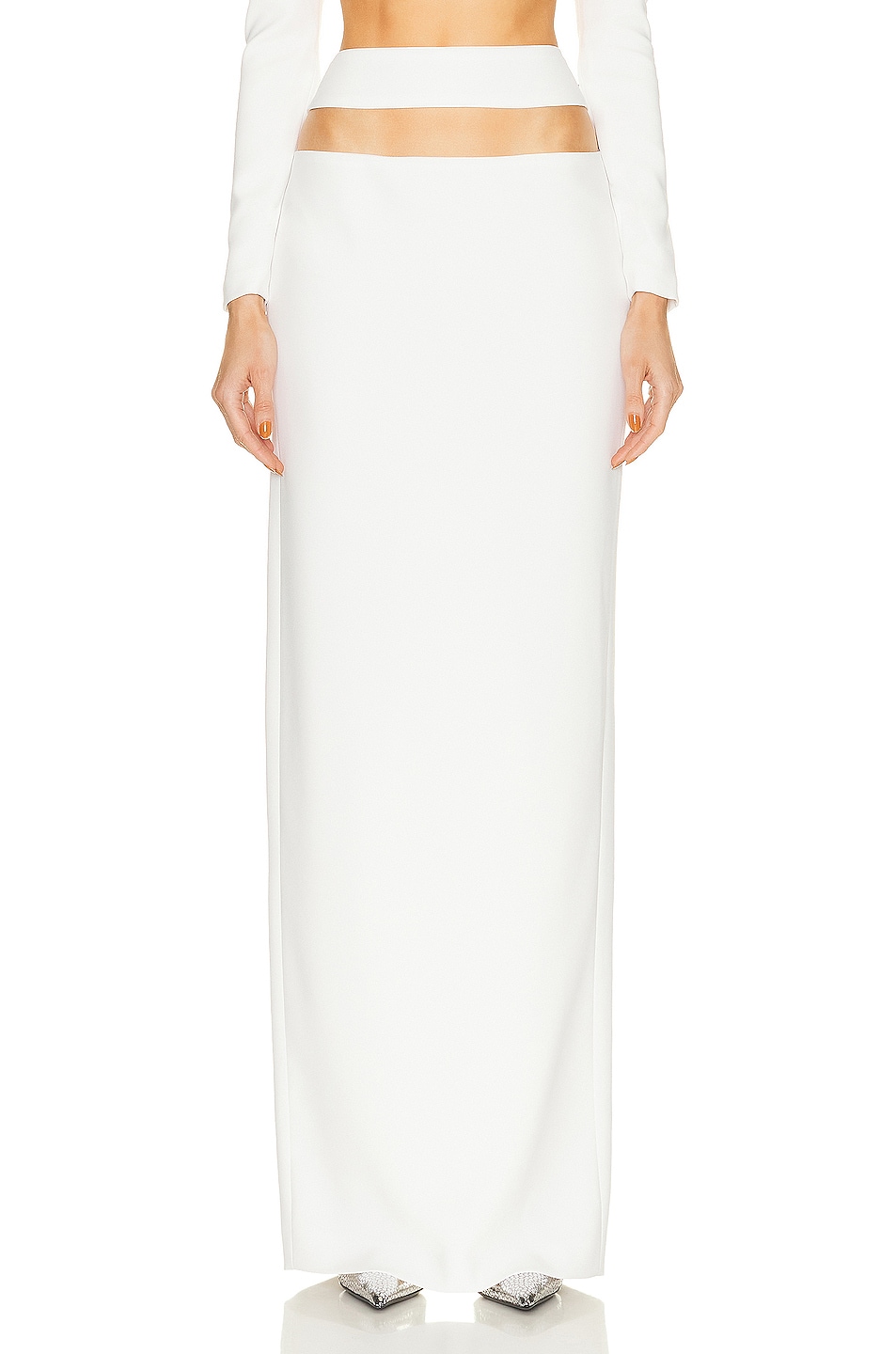 Image 1 of MONOT Cut Out Maxi Skirt in White
