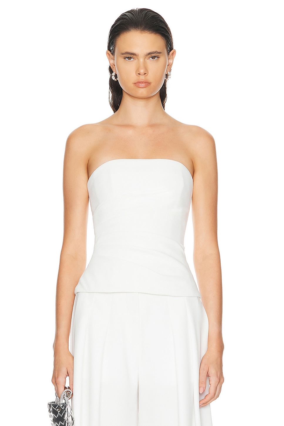 Image 1 of MONOT Strapless Ruched Top in White