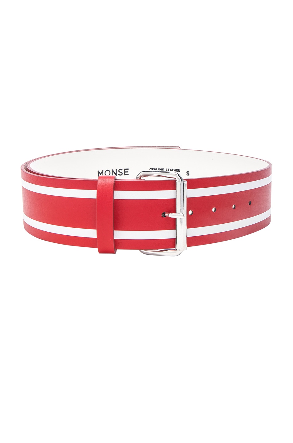Image 1 of Monse Racing Stripe Print Belt in Red
