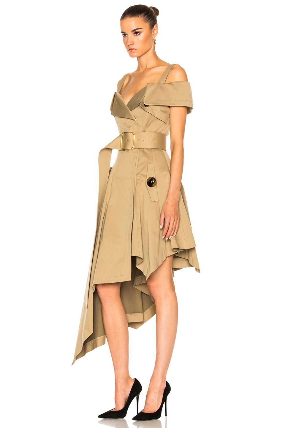 Monse Cotton Canvas Dress in Khaki FWRD