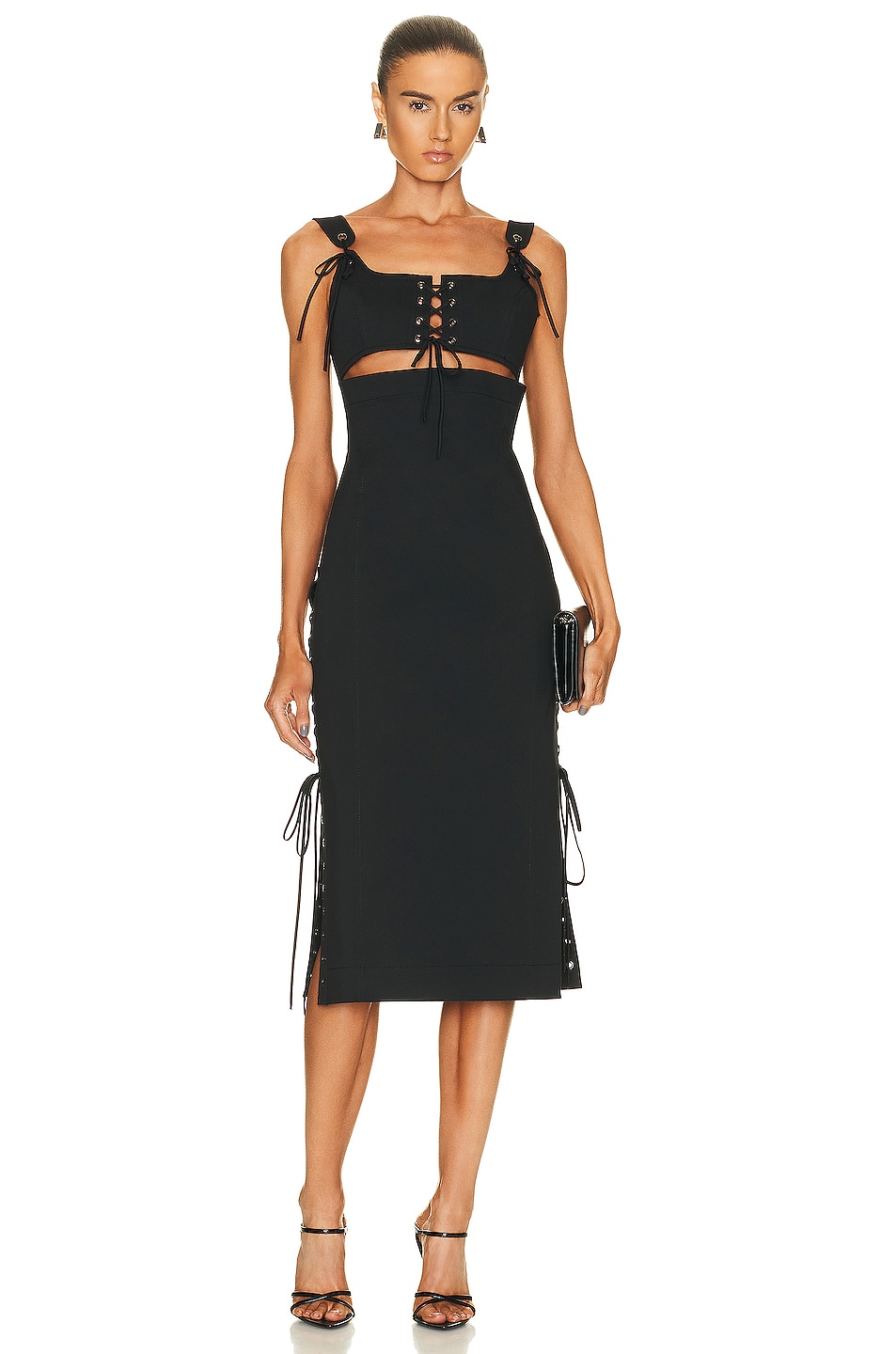 Image 1 of Monse Laced Detail Dress in Black
