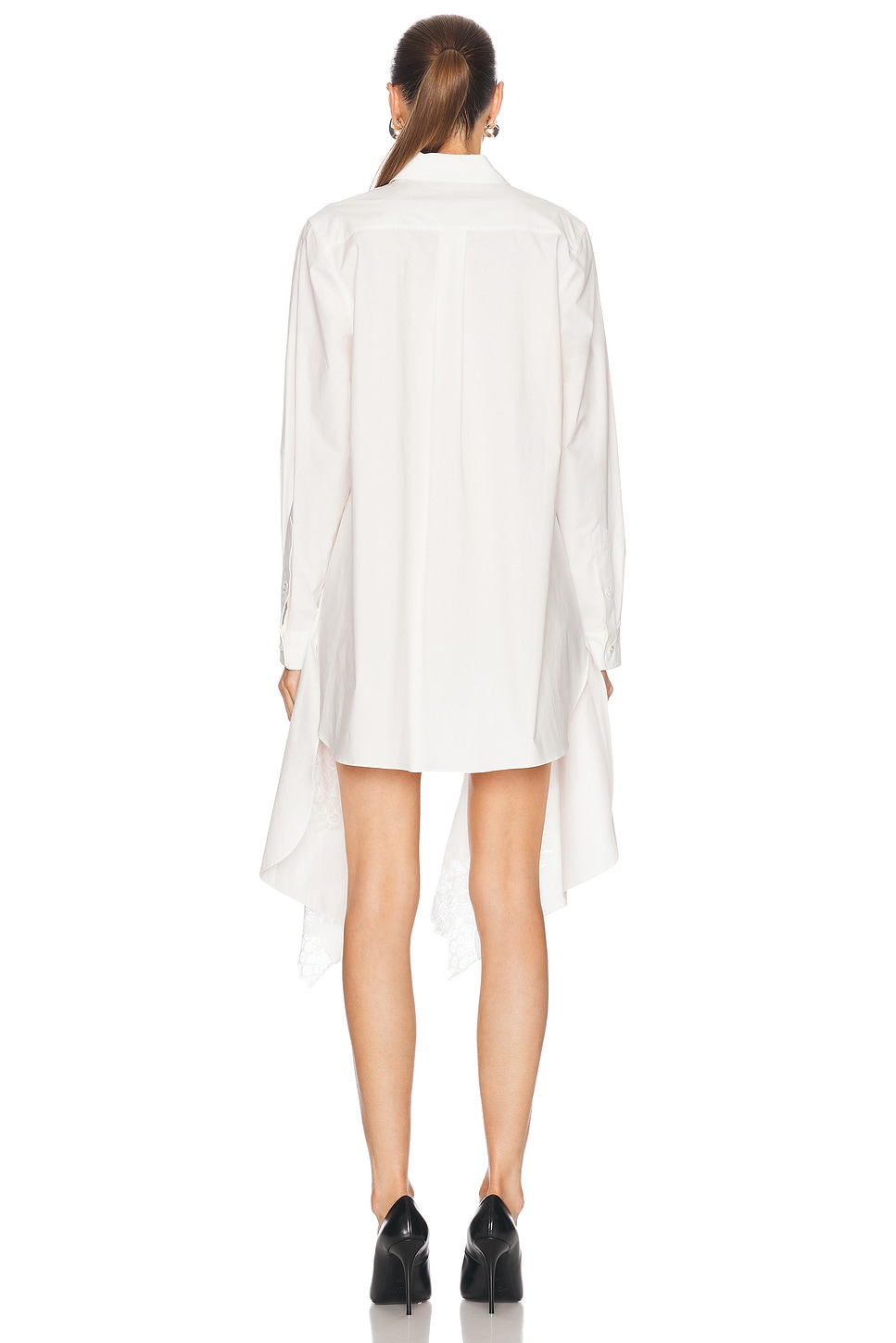 monse cascade shirt dress Monse Laced Cascade Shirt Dress in White