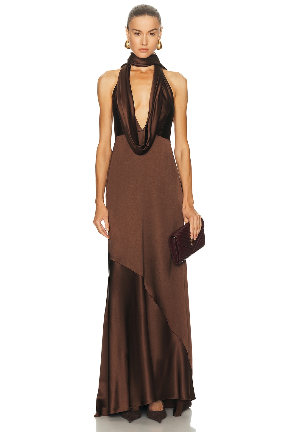 Monse Scarf Maxi Dress In Brown