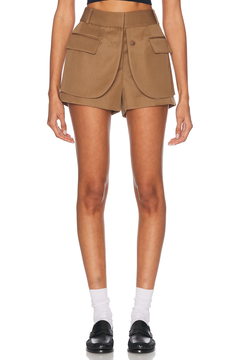 Jacket Hem Short in Tan