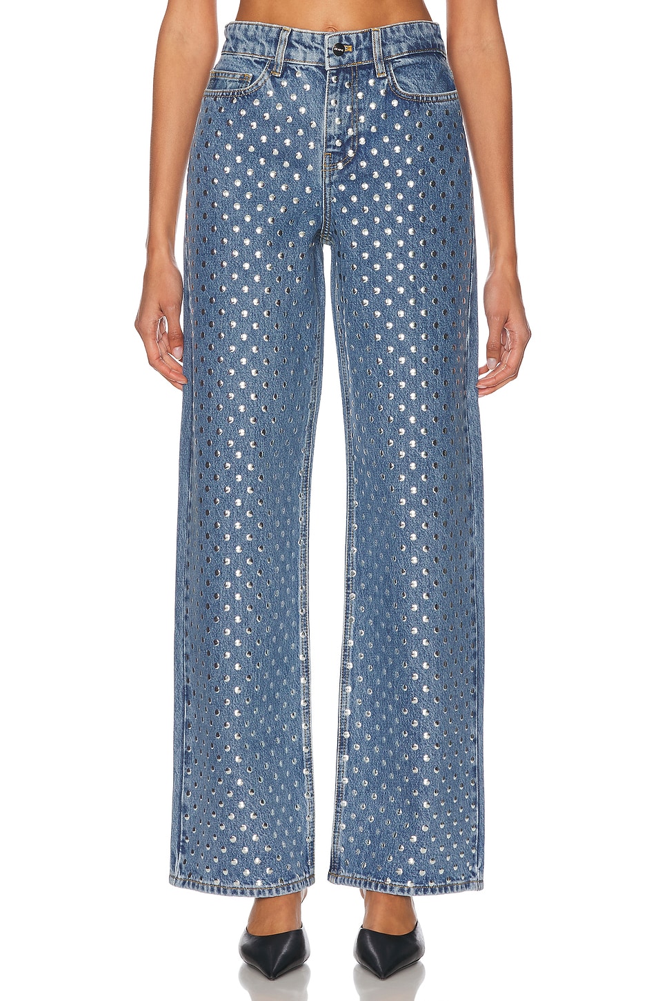 Image 1 of Monse Studded Baggy Jeans in Indigo