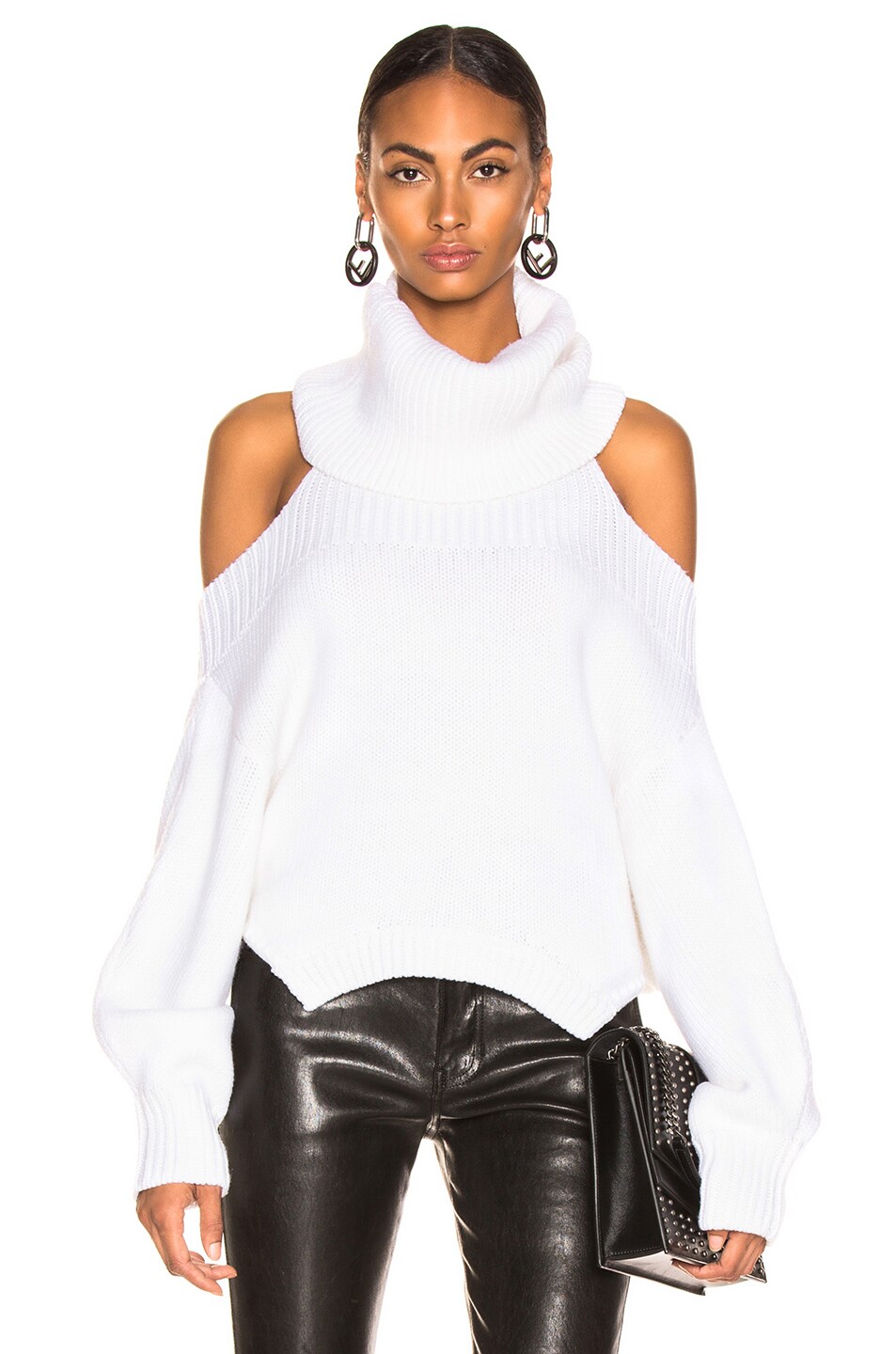 Image 1 of Monse Upside Down Turtleneck Sweater in Ivory